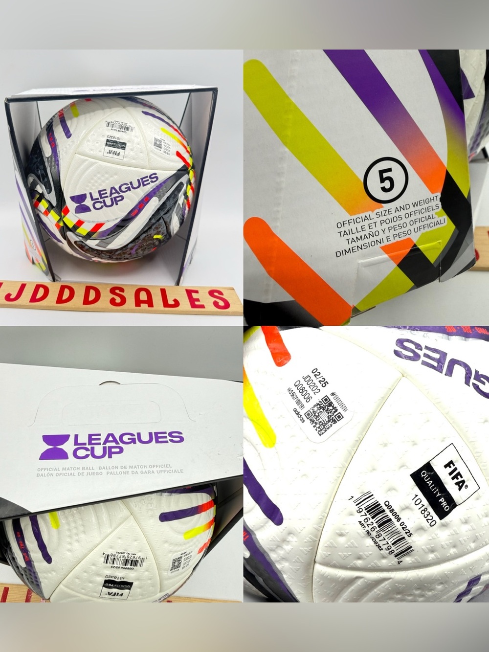 LOT OF 3 ADIDAS LEAGUES CUP PRO SOCCER MATCH BALL JD0202 FIFA MATCH SIZE 5 NIB